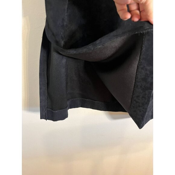 Retro Suede Maxi Skirt Black L Classic Festive Holiday Preppy Boho Western 80s - Picture 4 of 9